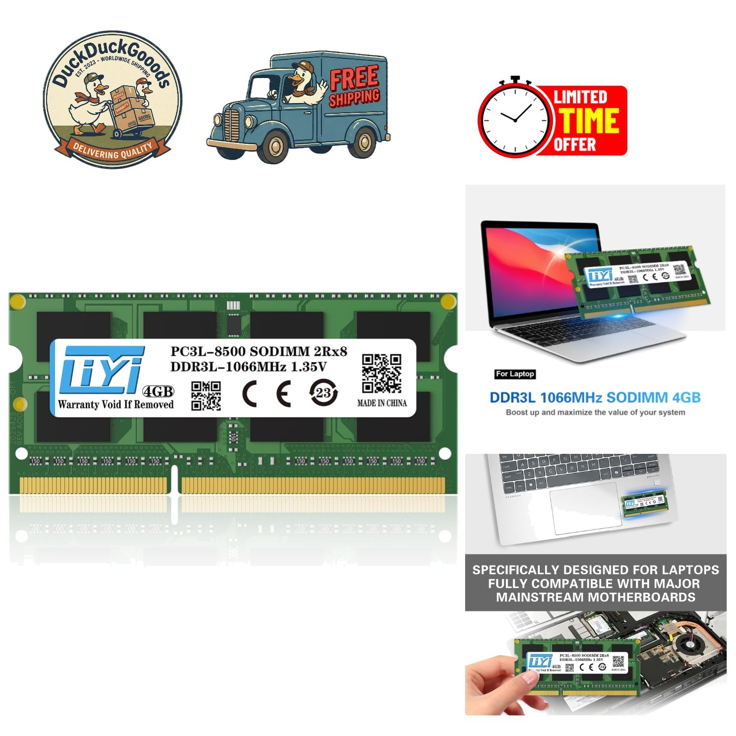 Reliable 4GB RAM SO-DIMM 1066MHz Upgrade – Low Voltage for Optimal Laptop Speed