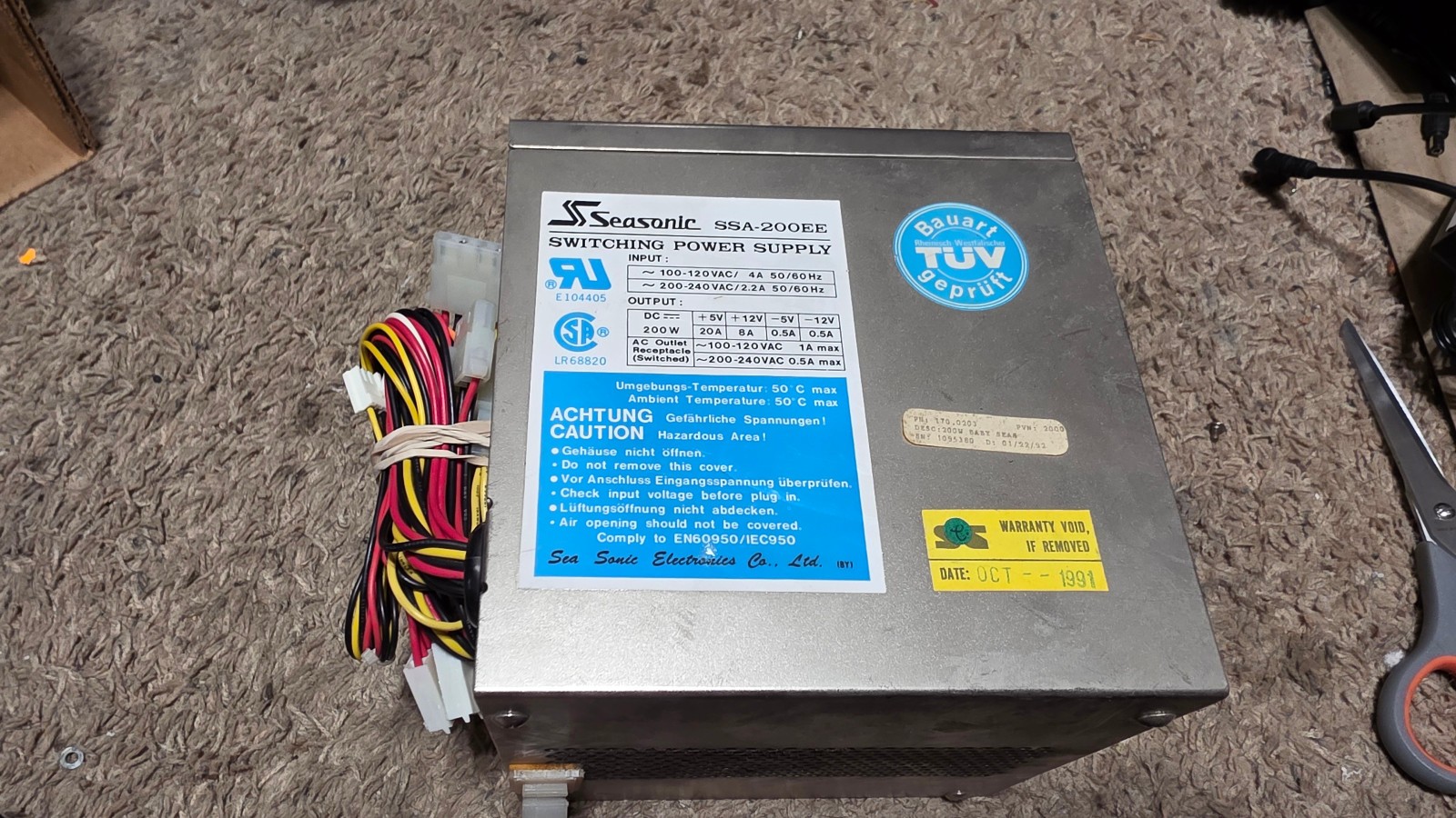 Seasonic SSA-200EE 200W Vintage AT Style Switching Power Supply | Tested Working