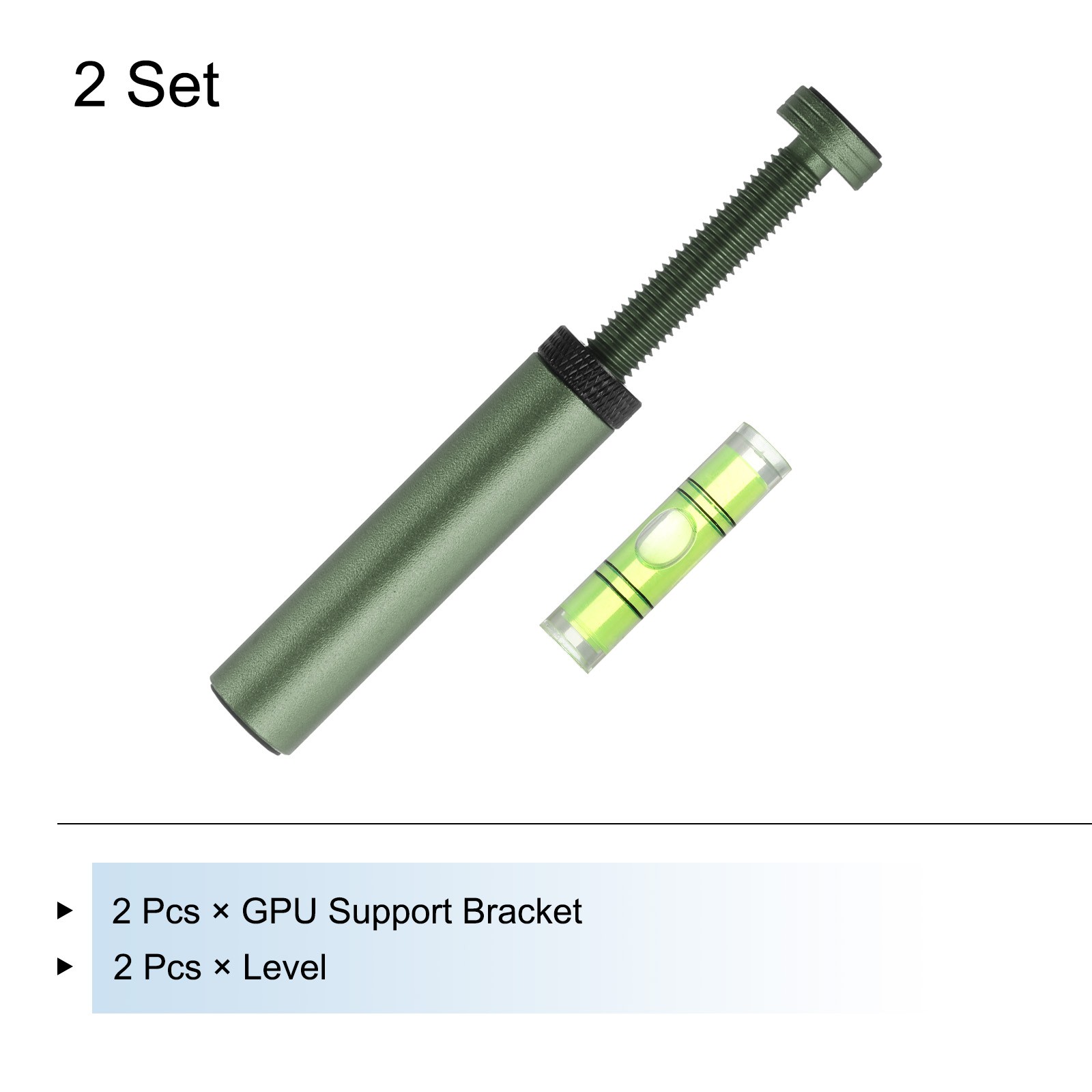 Graphics Card GPU Support Bracket, 72-125mm Adjustable Green Black Pack of 2