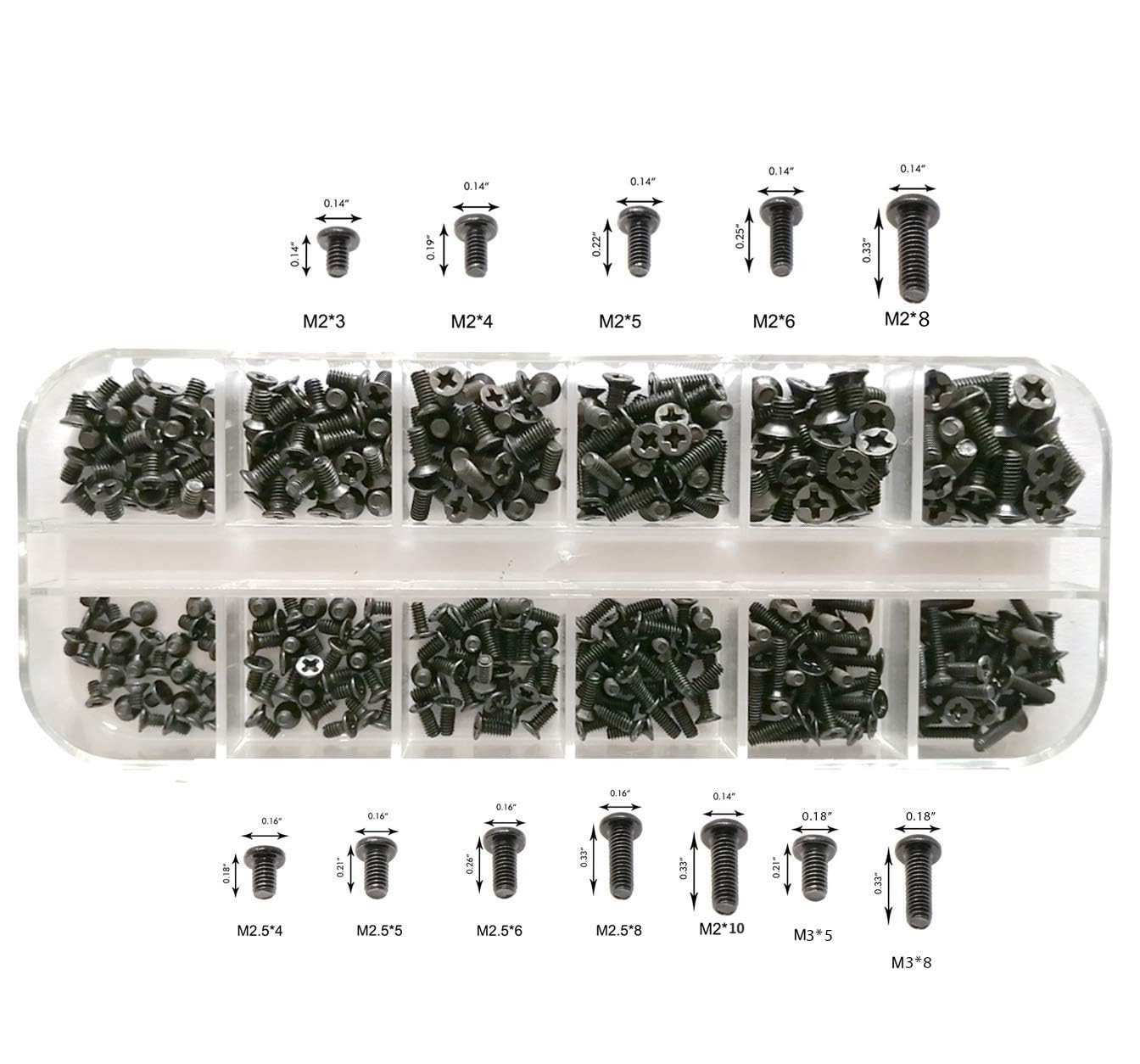 Easycargo 240pcs 12 Sizes Laptop Screws Kit, Notebook Computer Replacement Screw