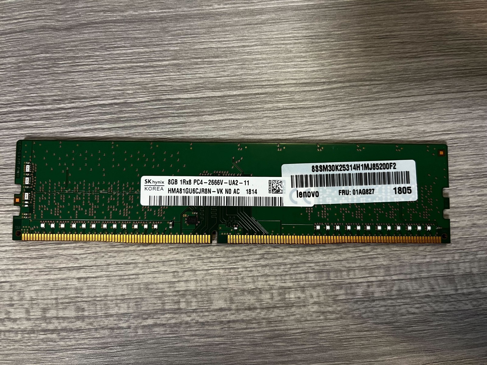 SK Hynix 8GB DDR4 2666MHz Desktop RAM PC4-2666V 288-Pin UDIMM HMA81GU6CJR8N-VK