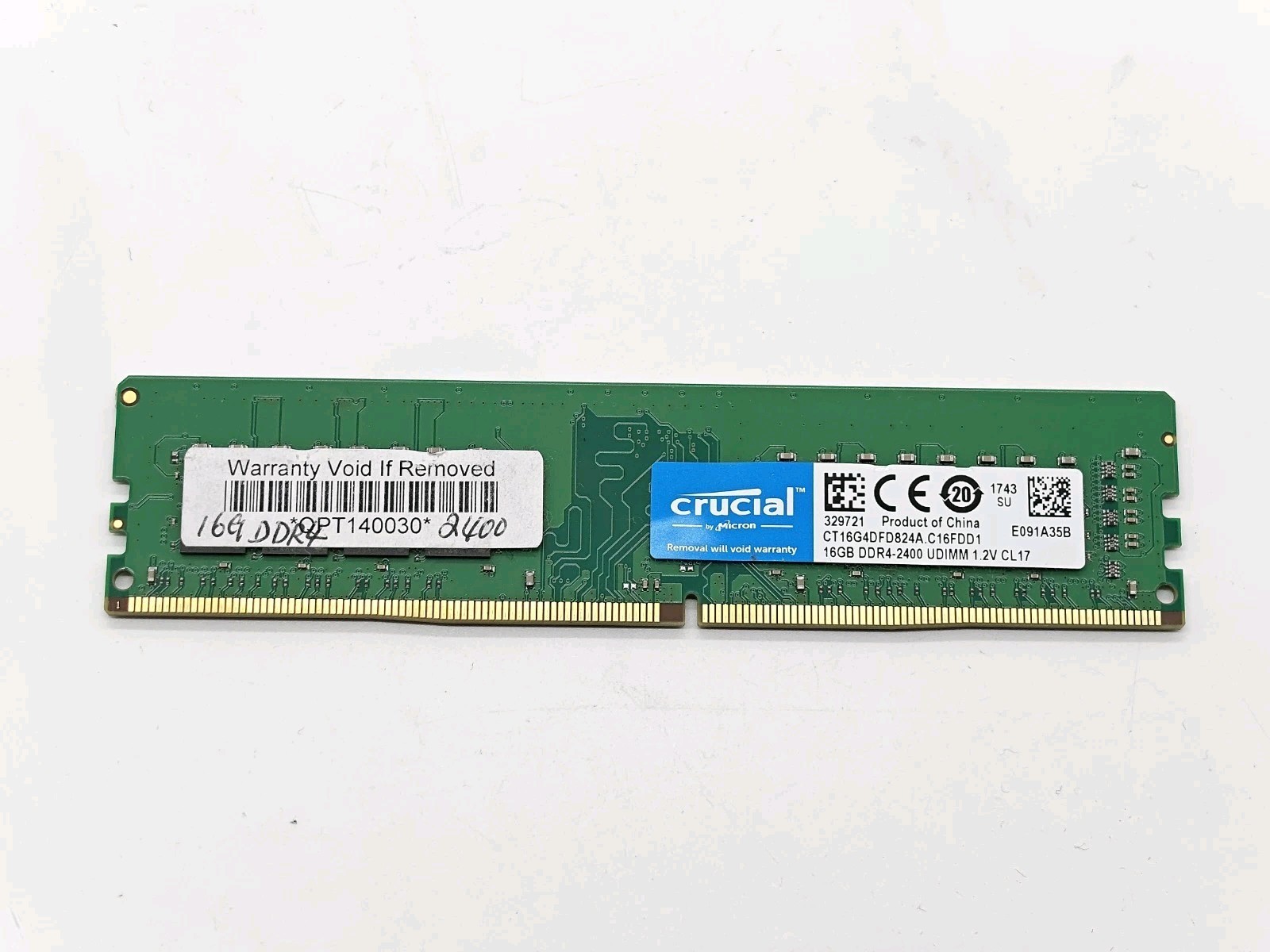 Crucial 16GB DDR4-2400 UDIMM RAM (CT16G4DFD824A) – Used