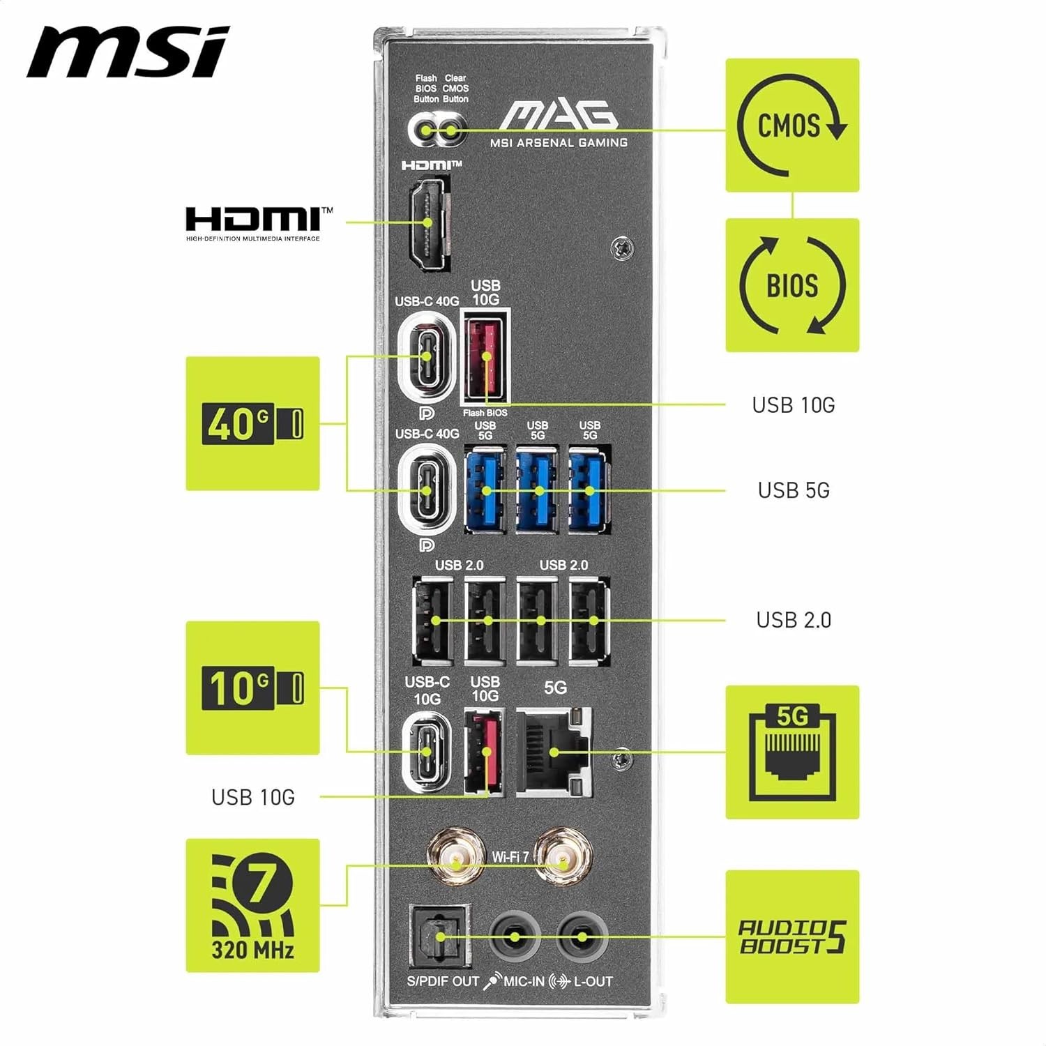 (Factory Refurbished) MSI MAG MAG X870E TOMAHAWK WIFI AM5 AMD ATX Motherboard