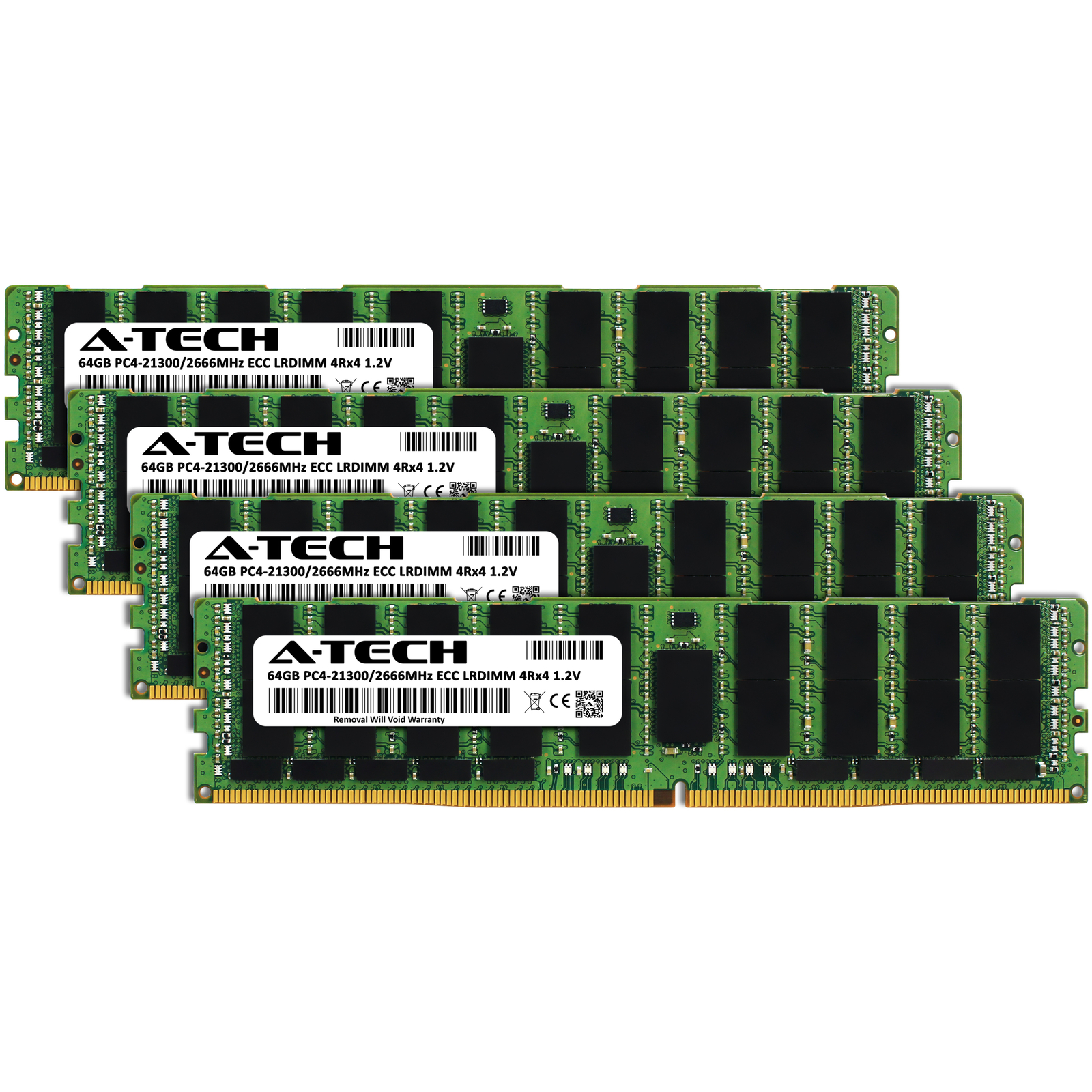 A-Tech 256GB 4x 64GB 4Rx4 PC4-21300 ECC Load Reduced LRDIMM Server Memory RAM