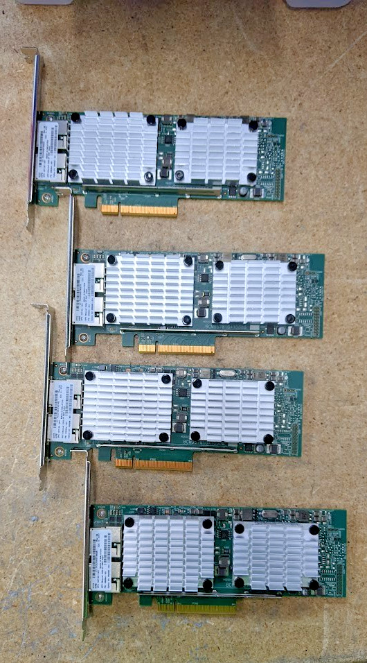 Lot of 4 HPE 530T 657128-001 Dual-Port 10GbE PCIe Full-Height PN 656594-001