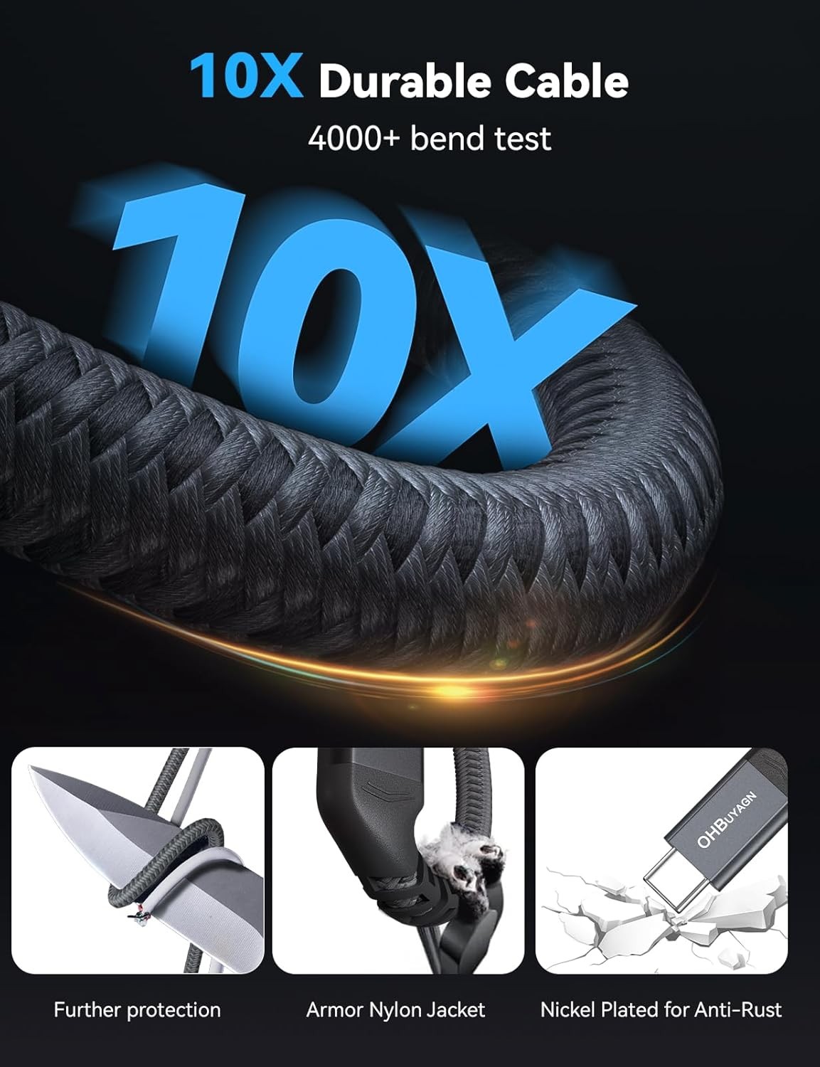 80Gbps USB 4 Cable V2 for Thunderbolt 4 3.3ft, PD 3.1 240W Fast 3.3FT
