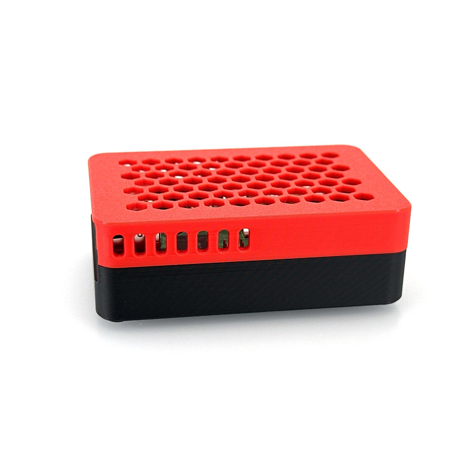 Raspberry Pi 5 Case for Pimoroni NVMe Base – Includes 4 Silicone Bumper Pads