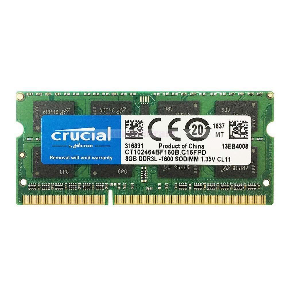 Crucial 8GB 16GB 32GB DDR3L/DDR3 1600 MHz 1866 MHz SO-DIMM Laptop Memory 204-PIN