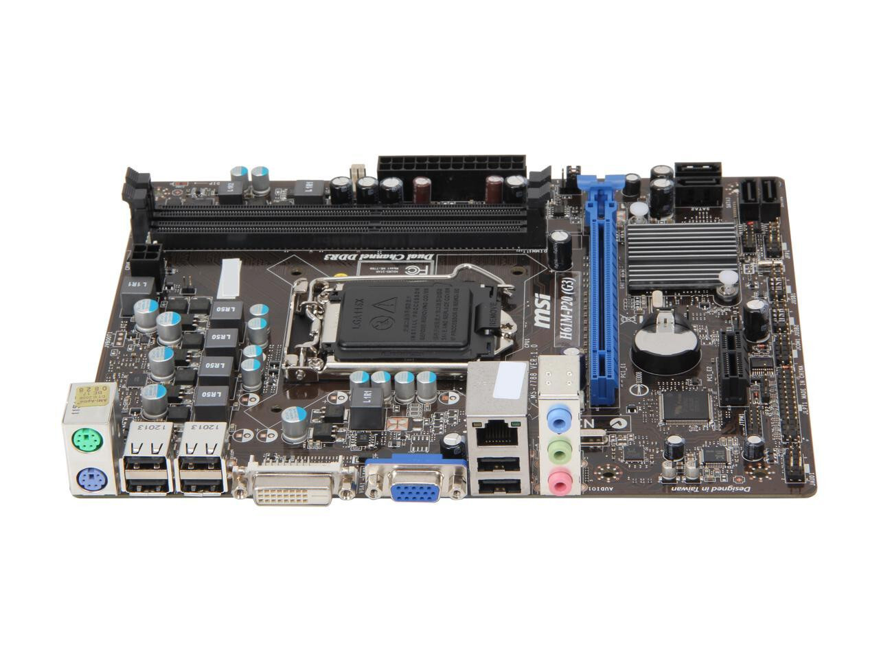 MSI H61M-P20 (G3) MS-7788 v1.0 LGA 1155 Intel H61 mATX Motherboard