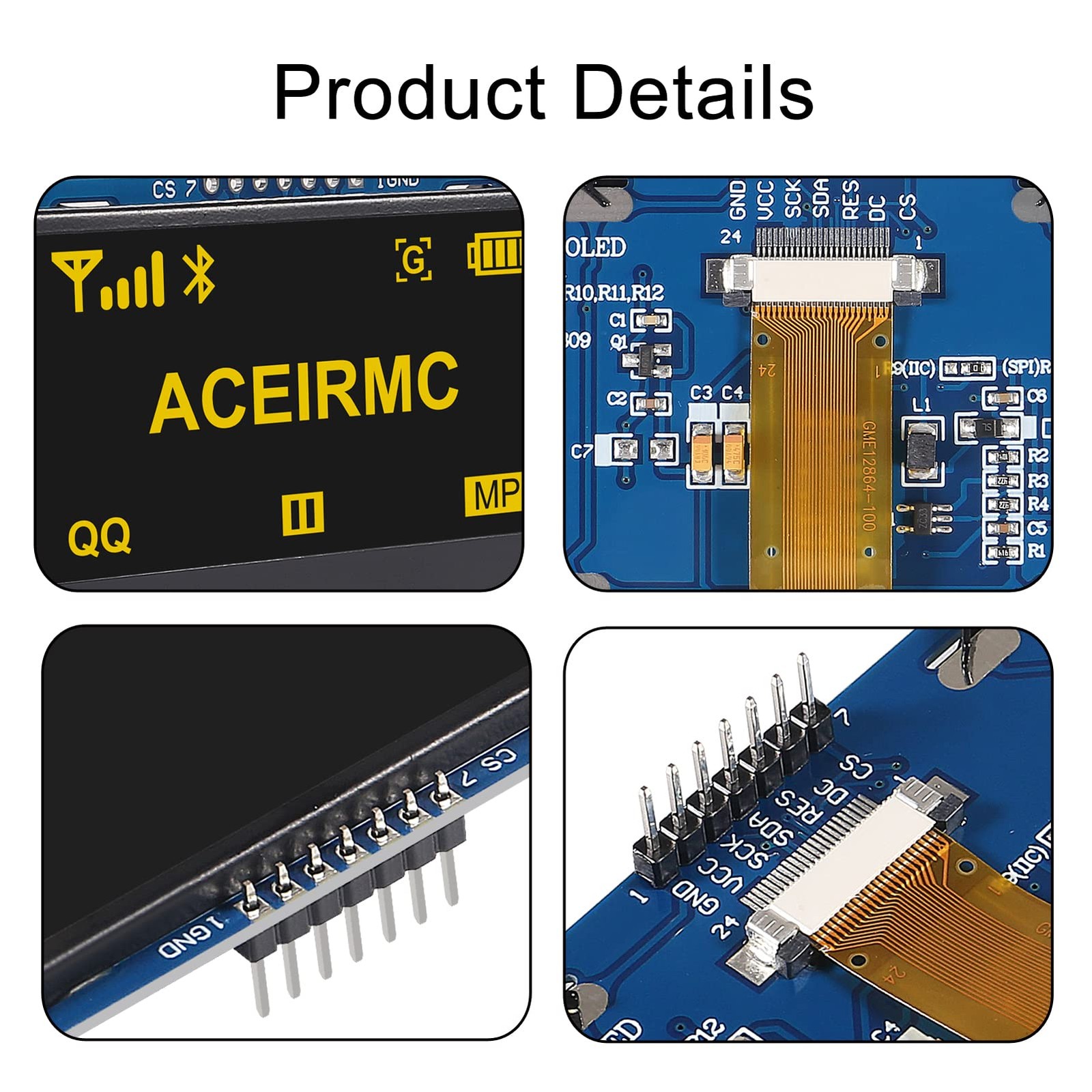 OLED LCD Display Module 2.42 Inch 128×64 SSD1309 7 Pin SPI I2C Serial Yellow
