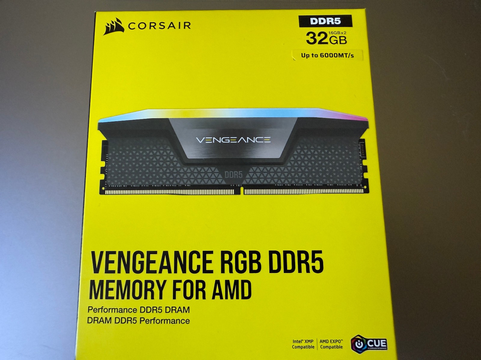 CORSAIR VENGEANCE RGB 32GB (2 x 16GB) PC5-48000 (DDR5-6000) DIMM Memory – Sealed