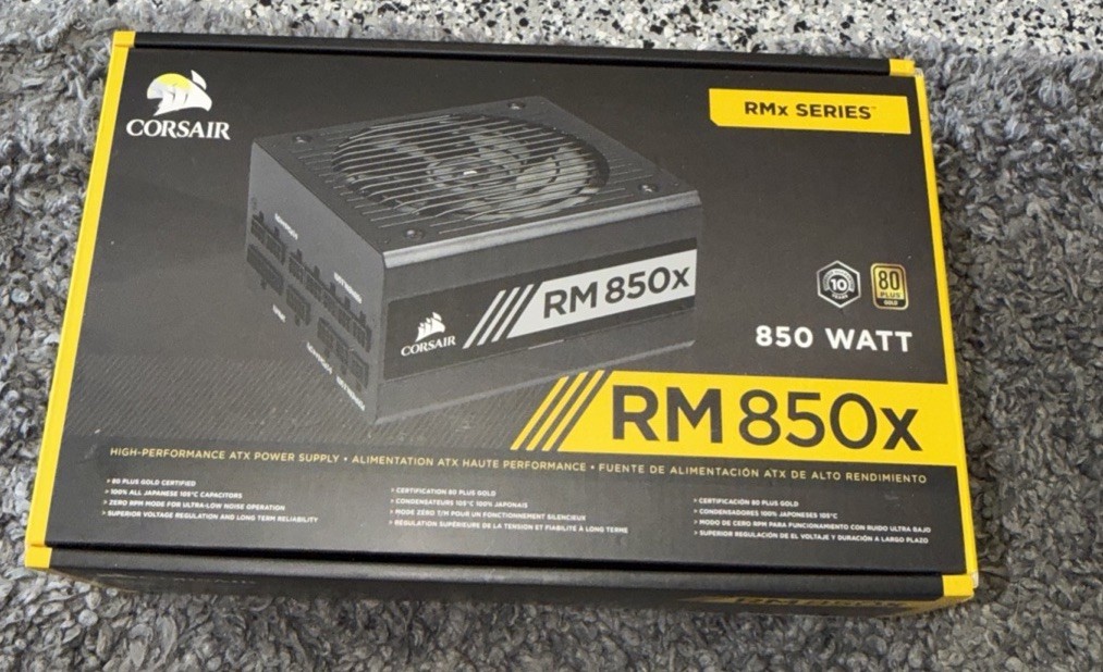 Corsair RM850x ATX 850W Modular 80 Plus Gold Ultra Low Noise Power Supply Unit