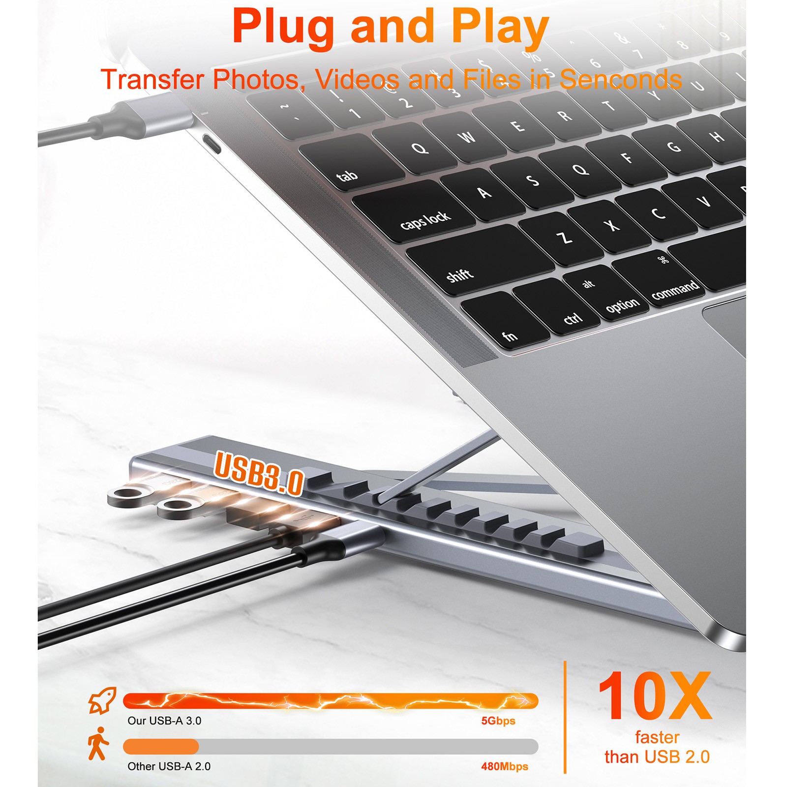 HUB-M61 5-in-1 Computer Folding Stand HUB Converter