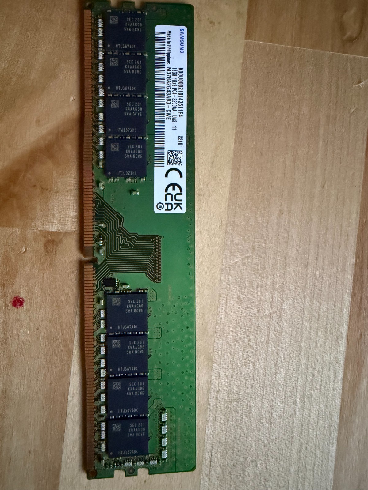 Samsung 16GB PC4-25600 (DDR4-3200) Memory (M378A2G43AB3-CWE)