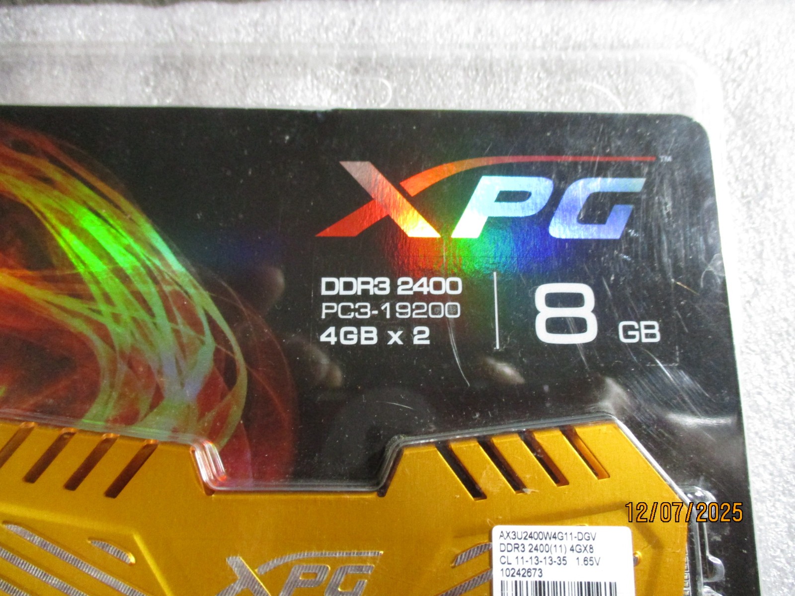 XPG V2 8GB (2 x 4GB) DDR3 2400 (PC3 19200) Desktop Memory Model AX3U2400W4G11-DG