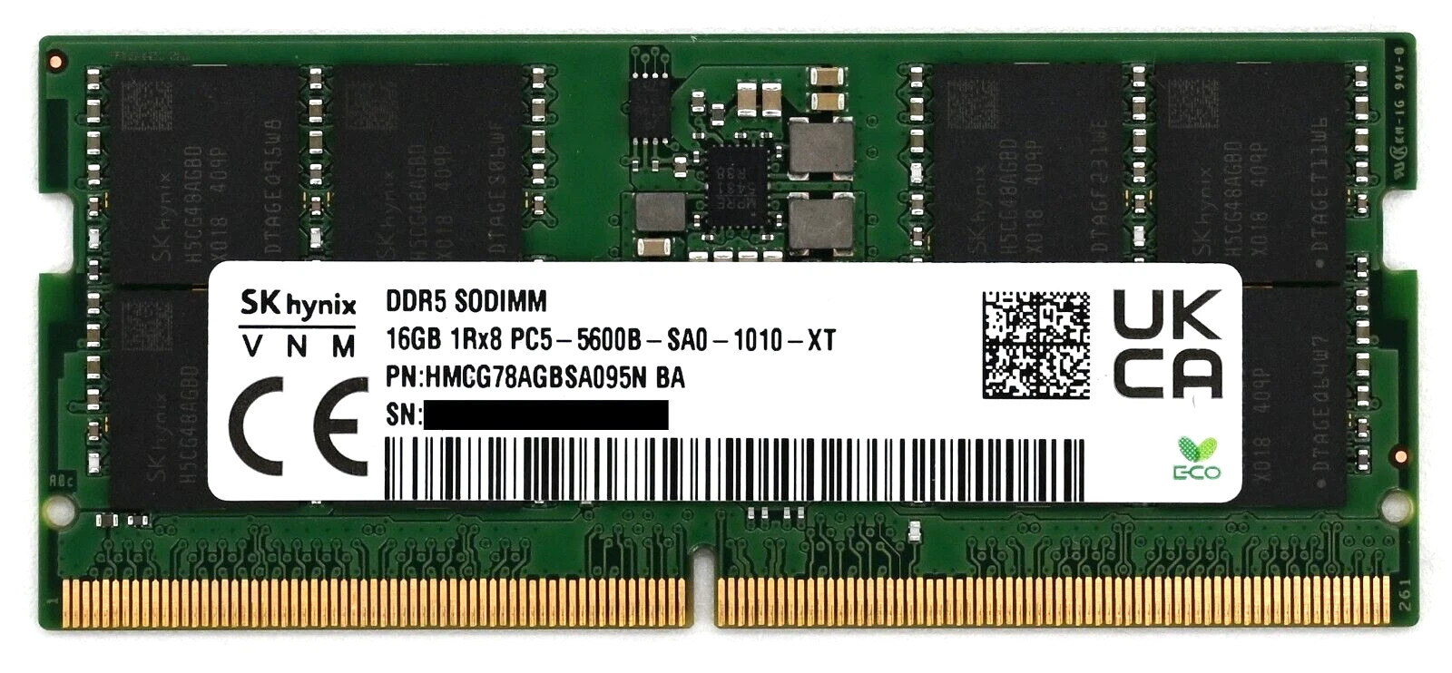 Hynix 16GB 1Rx8 DDR5-5600B SODIMM Laptop Memory HMCG78AGBSA095N