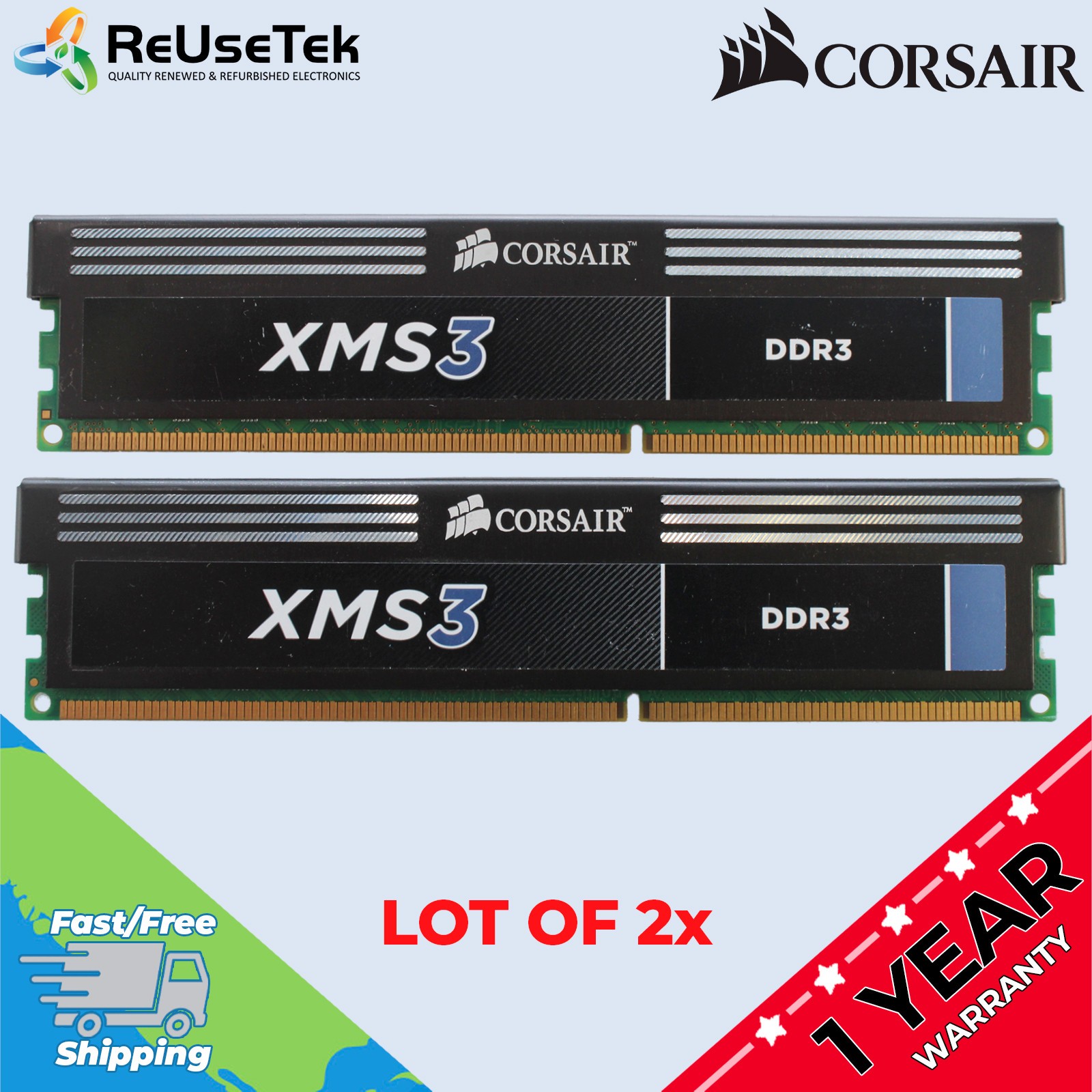 Corsair XMS3 8GB (2 x 4GB) 1333MHz DDR3 240-pin Desktop RAM | CMX4GX3M1A1333C9