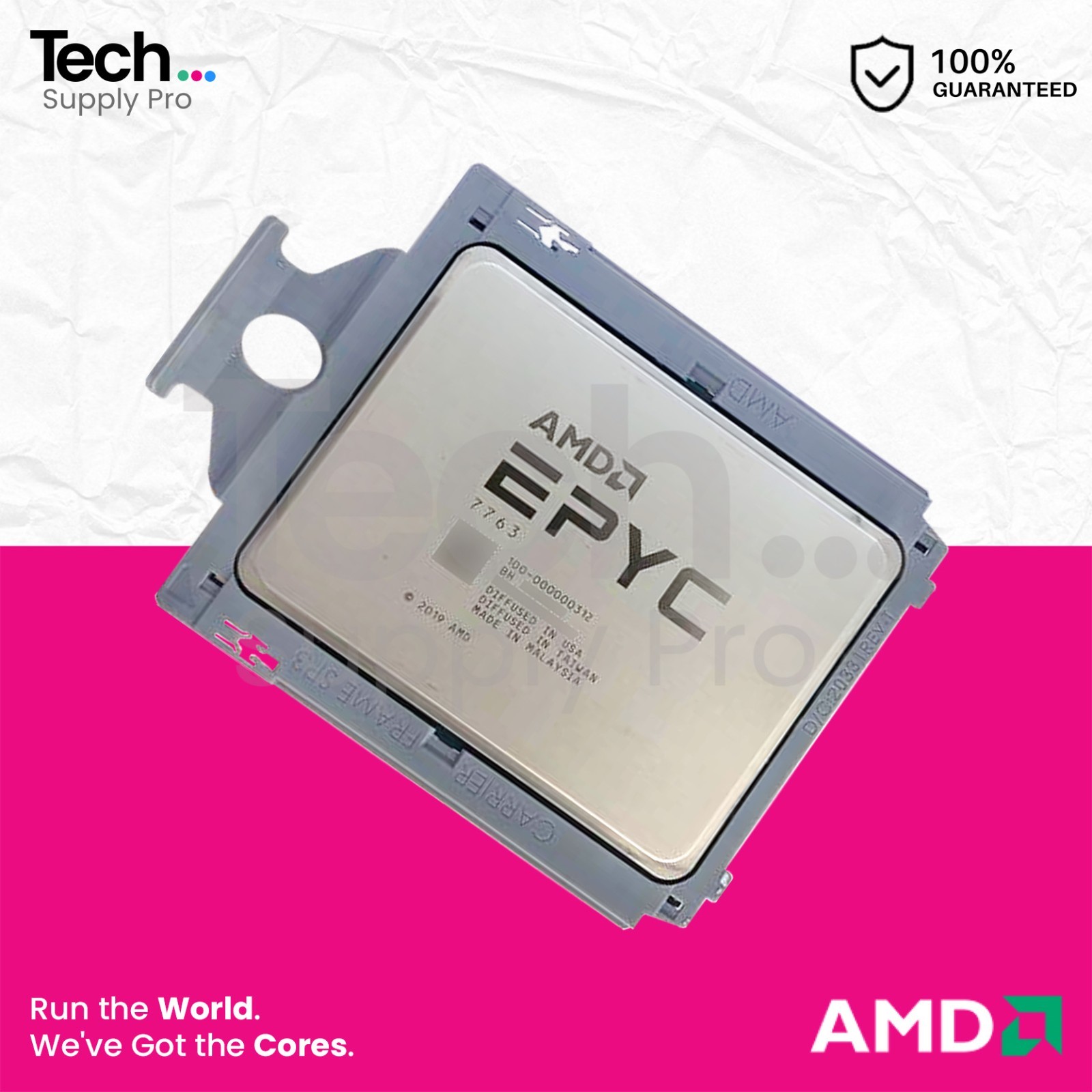 100-000000312 AMD EPYC 7763 64-Core 2.45GHz 256MB 280W Lenovo Locked Processor