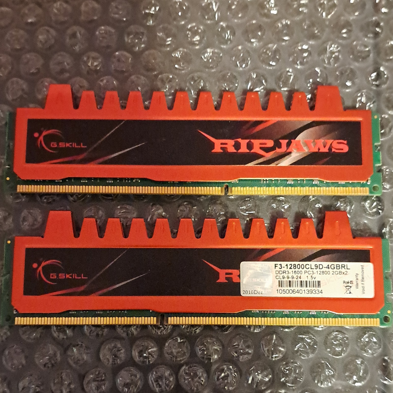 G.SKILL Ripjaws DDR3-1600 4GB (2x2GB) DIMM Non-ECC F3-12800CL9D-4GBRL