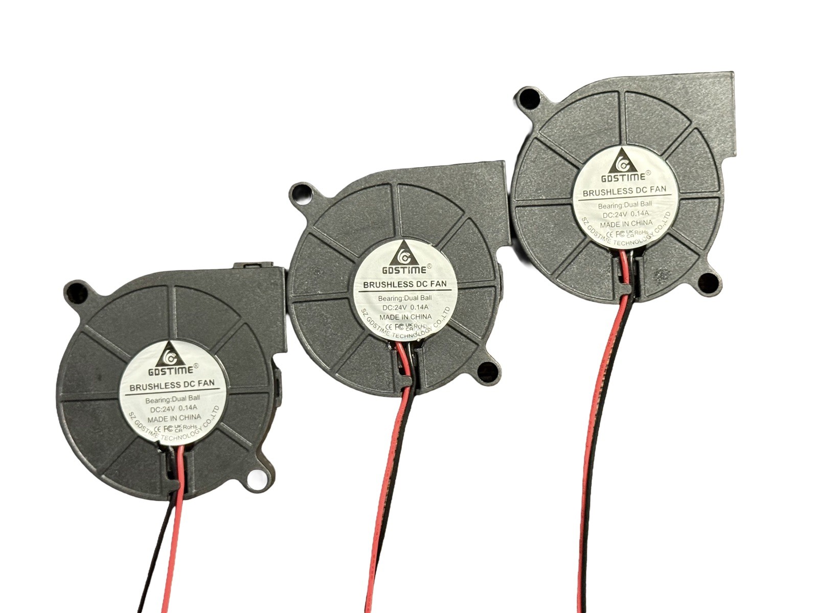 Neptune 4 Max/Plus 5015 Fan Kit (3) Gdstime 8500RPM Dual Ball Wired JST 1.5 24V