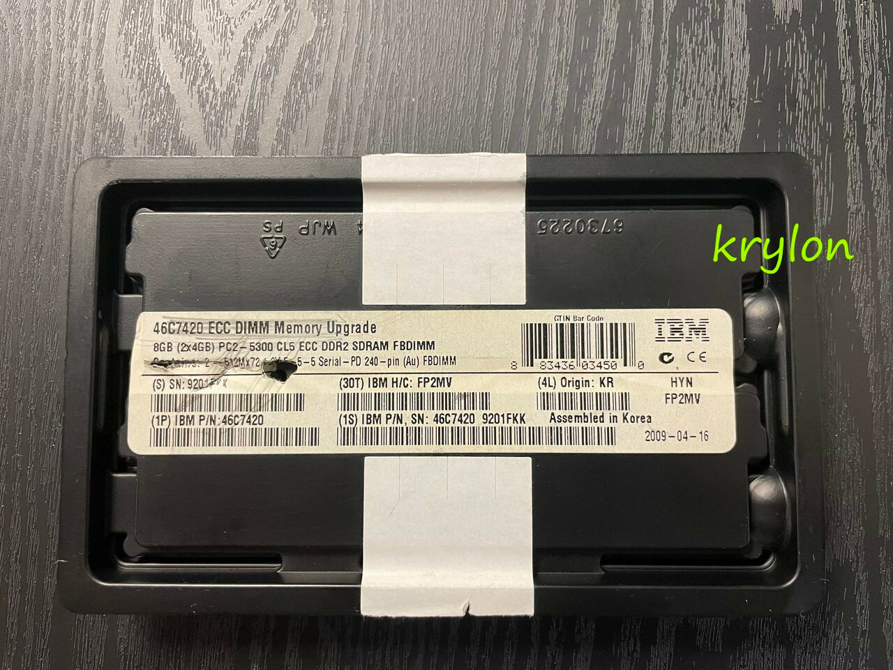 IBM hynix 8GB Kit (2x4GB) 4Rx8 PC2-5300F CL5 DDR2 FBDIMM SERVER RAM Memory Kit