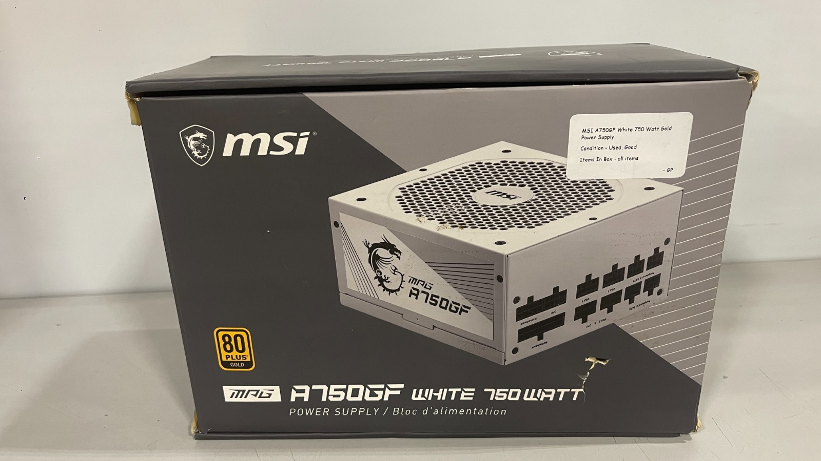 MSI A750GF White 750 watt gold power supply