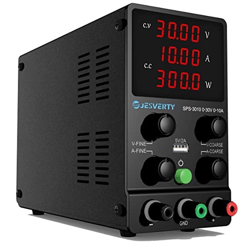 DC Power Supply Variable, 0-30V 0-10A Adjustable Switching 30V 10A SPS(Red LED)