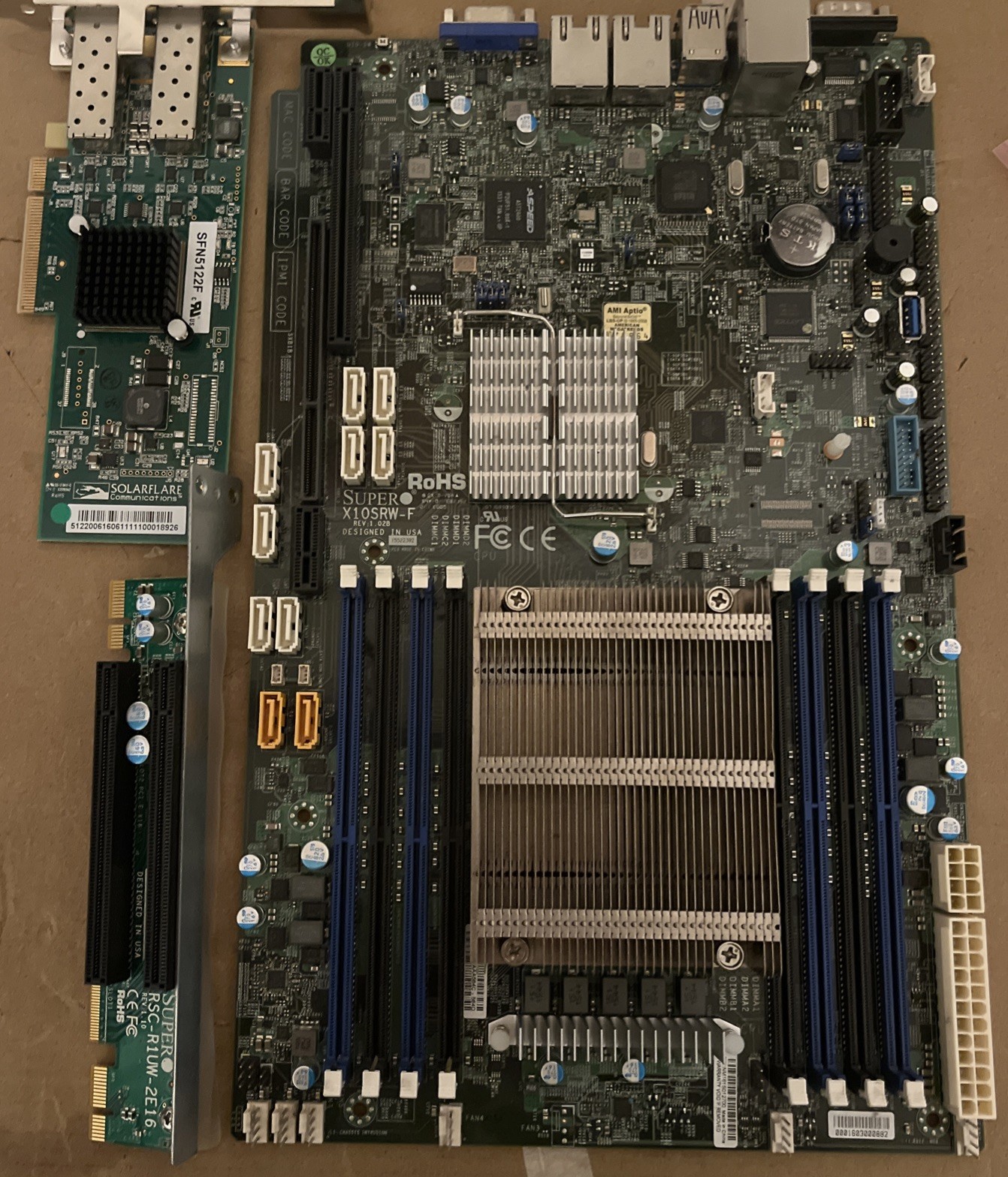 Supermicro X10SRW-F Socket LGA2011-3 ATX Server M/Board/CPU E5-2680V3/Ecard
