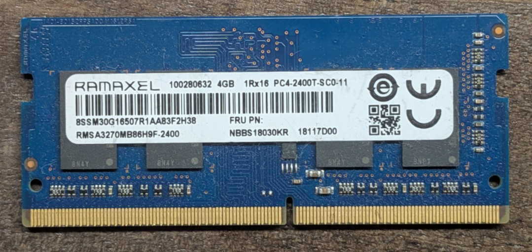Ramaxel 4GB DDR4 2400MHz PC4-19200 SODIMM Laptop RAM 1Rx16 RMSA3270MB86H9F-2400