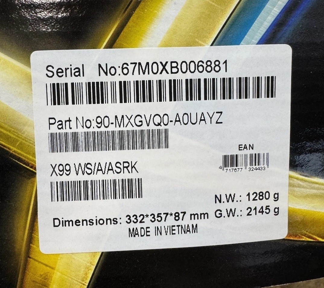 ASRock X99 WS LGA 2011-3 X99 DDR4 10XSATA3 USB3.1 EATX Mobo Brand New US Seller