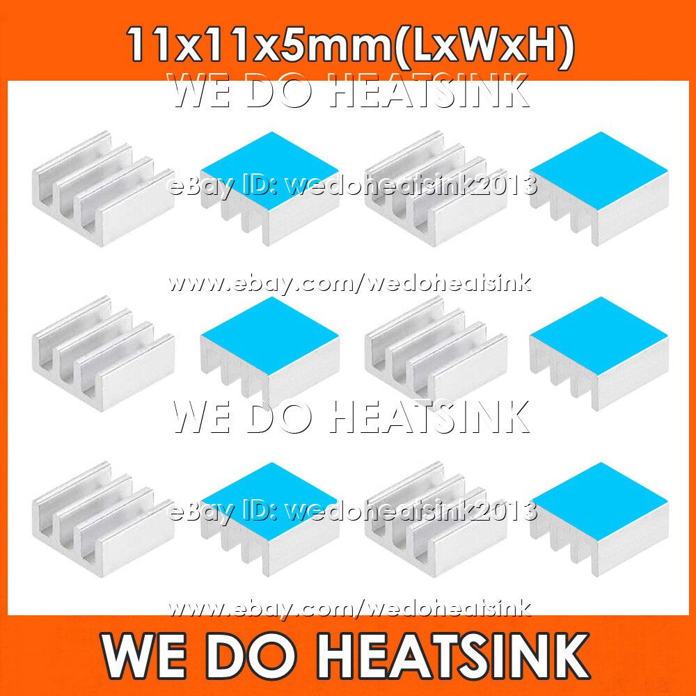 11x11x5mm Aluminum Heatsink Radiator Cooler With Adhesive Tapes for DDR RAM VGA