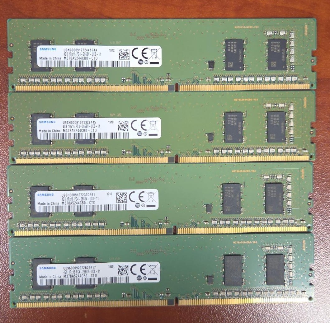 Samsung 16GB (4x 4GB) DDR4 2666MHz RAM | 1Rx16 PC4-2666V-UC0-11 | Tested Desktop