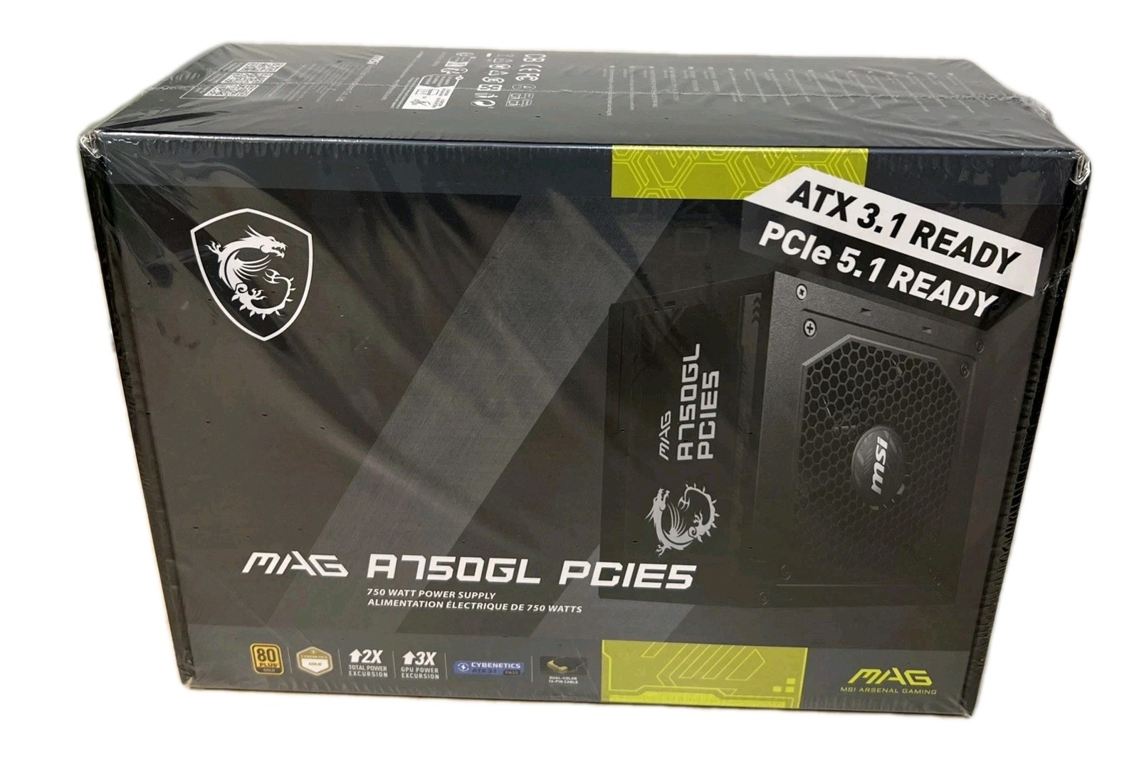 MSI MAG A750GL PCIE5, Fully Modular Compact Gaming 750W Power Supply, 80+ Gold