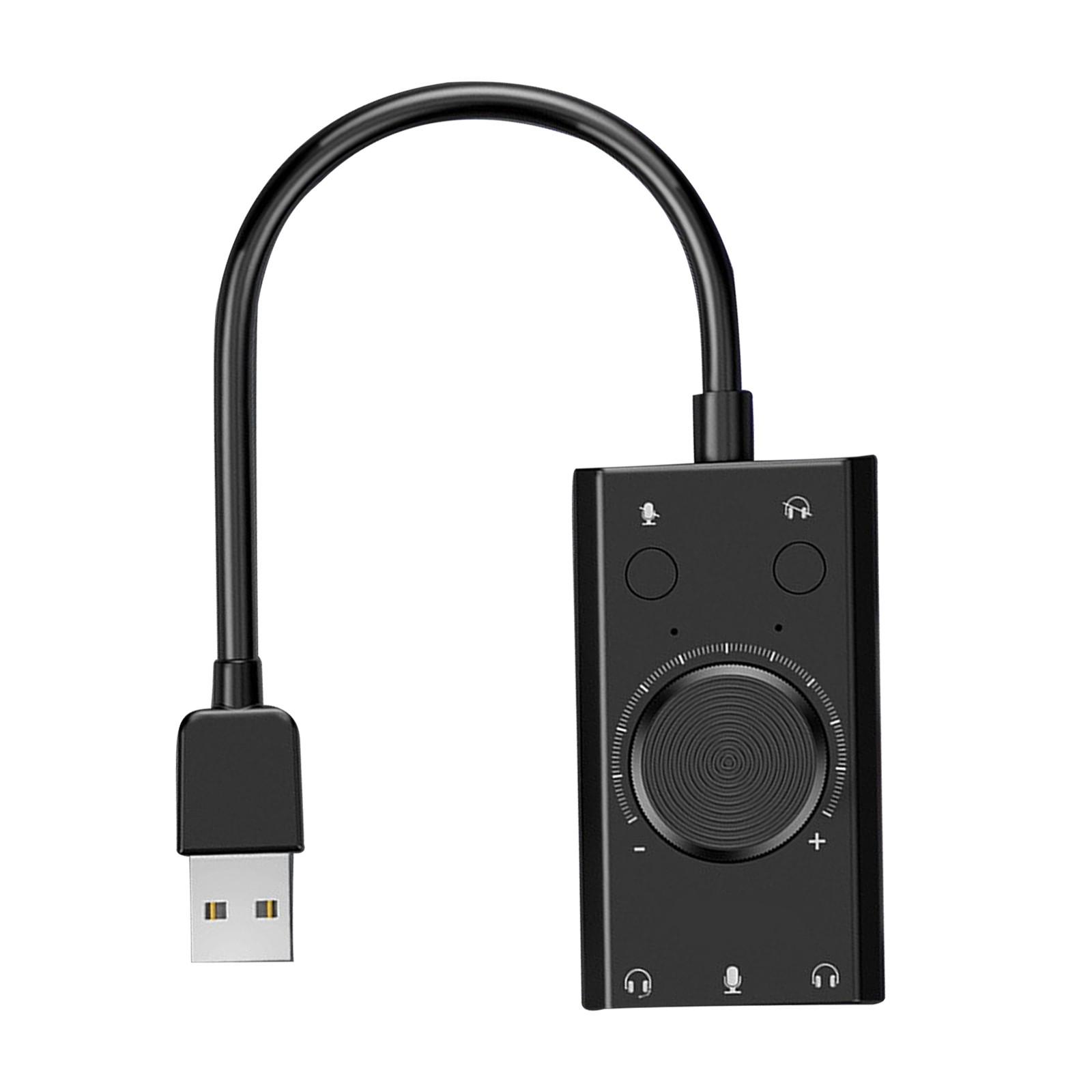 2-in-1 15Hz-25KHz Universal External USB Driver-Free Sound Card LED Indicator