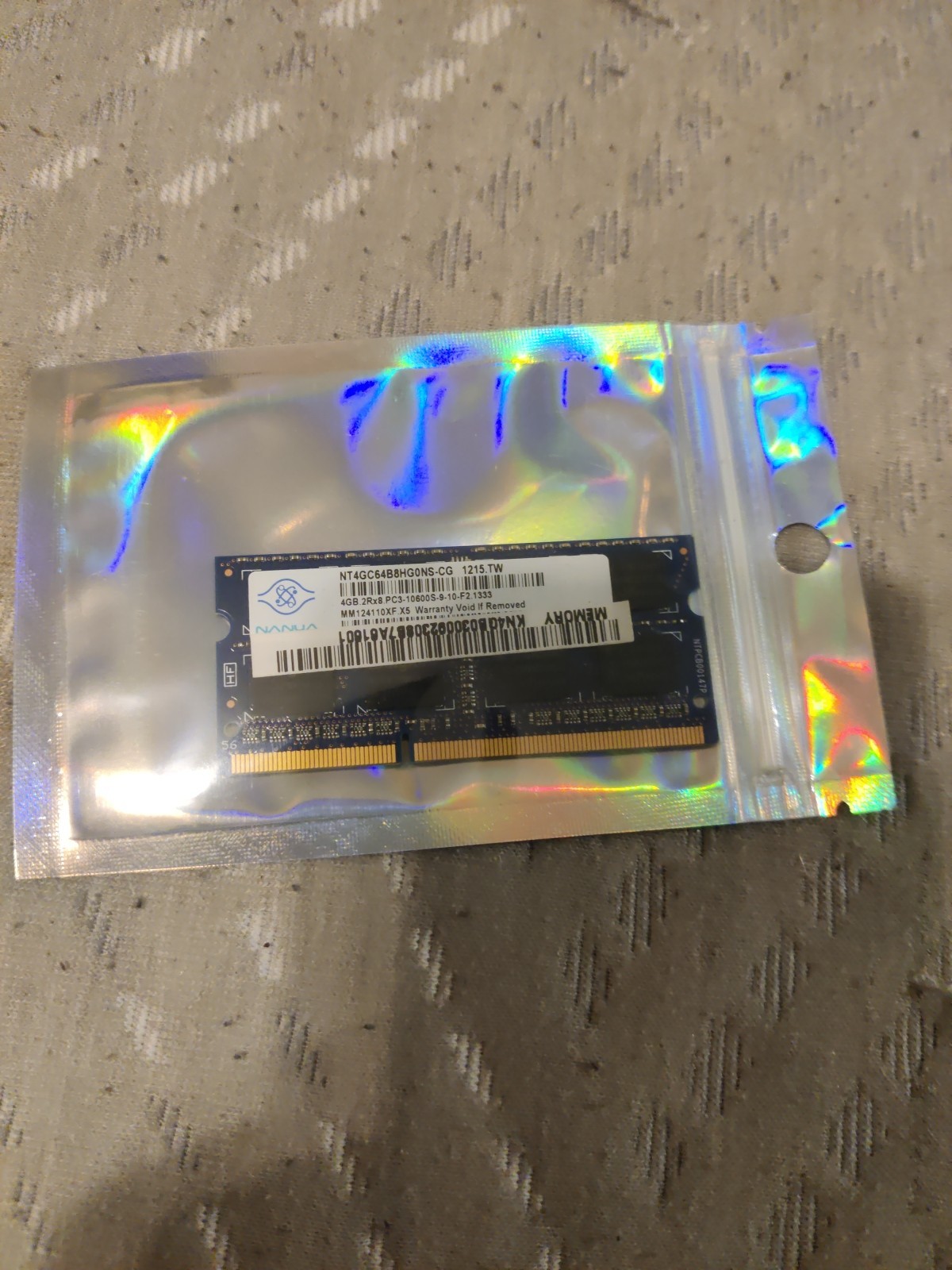Nanya 4GB 2Rx8 DDR3 1333MHz PC3-10600S SODIMM 1x