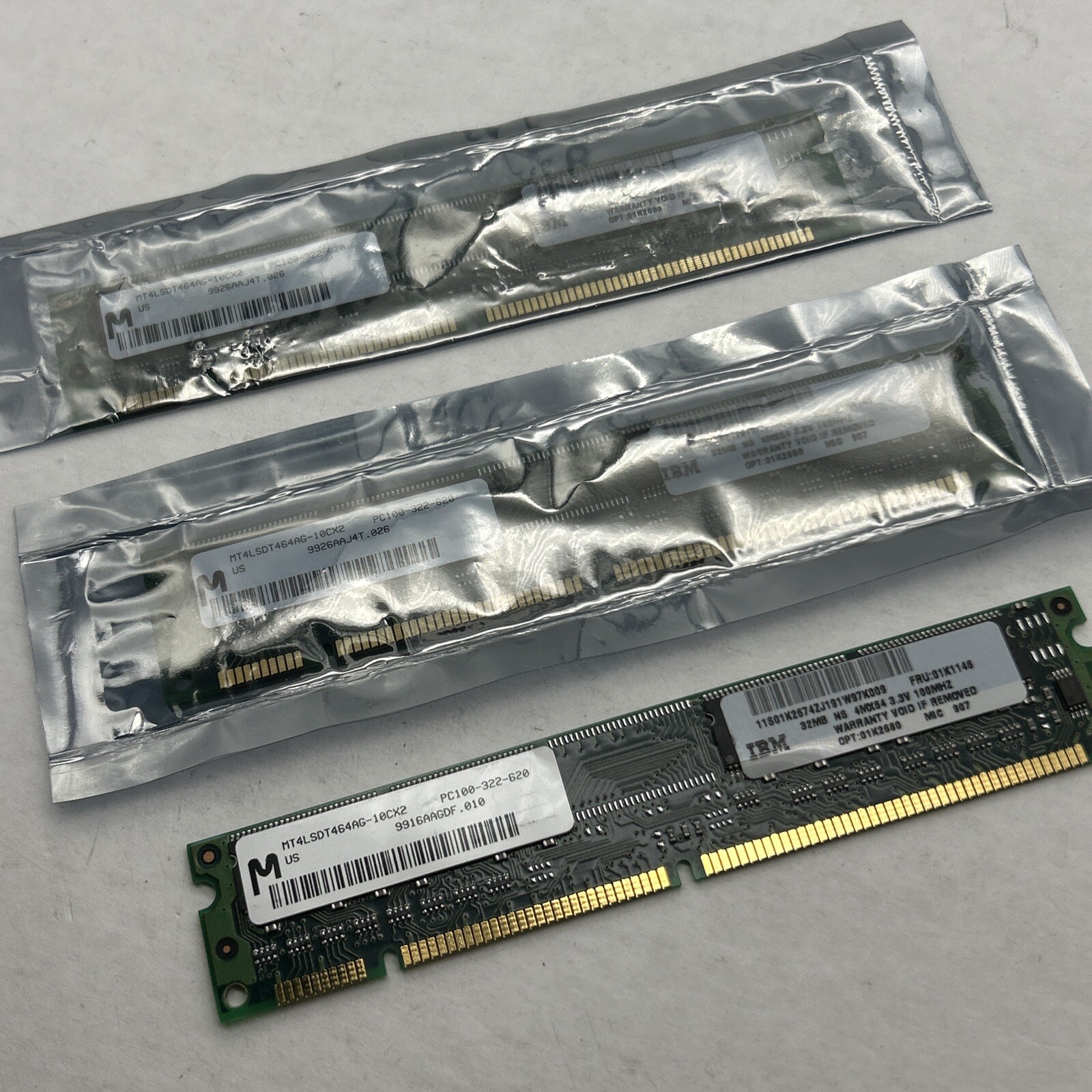 NEW MICRON 32MB 168Pin SDRAM DIMM PC100 Memory PC-100 MT4LSDT464AG-10CX2