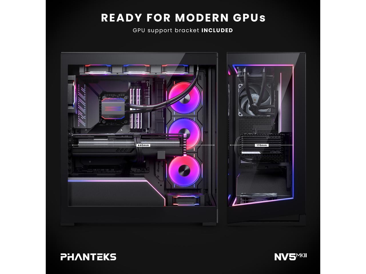 Phanteks NV5 MK2, Showcase Mid-Tower Chassis, Rear-Connect MB Support,