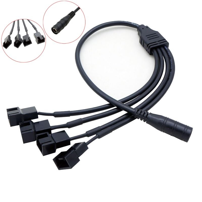 12V PC Fan Speed Controller, Power Supply 100-240V AC to 3-12V DC Black
