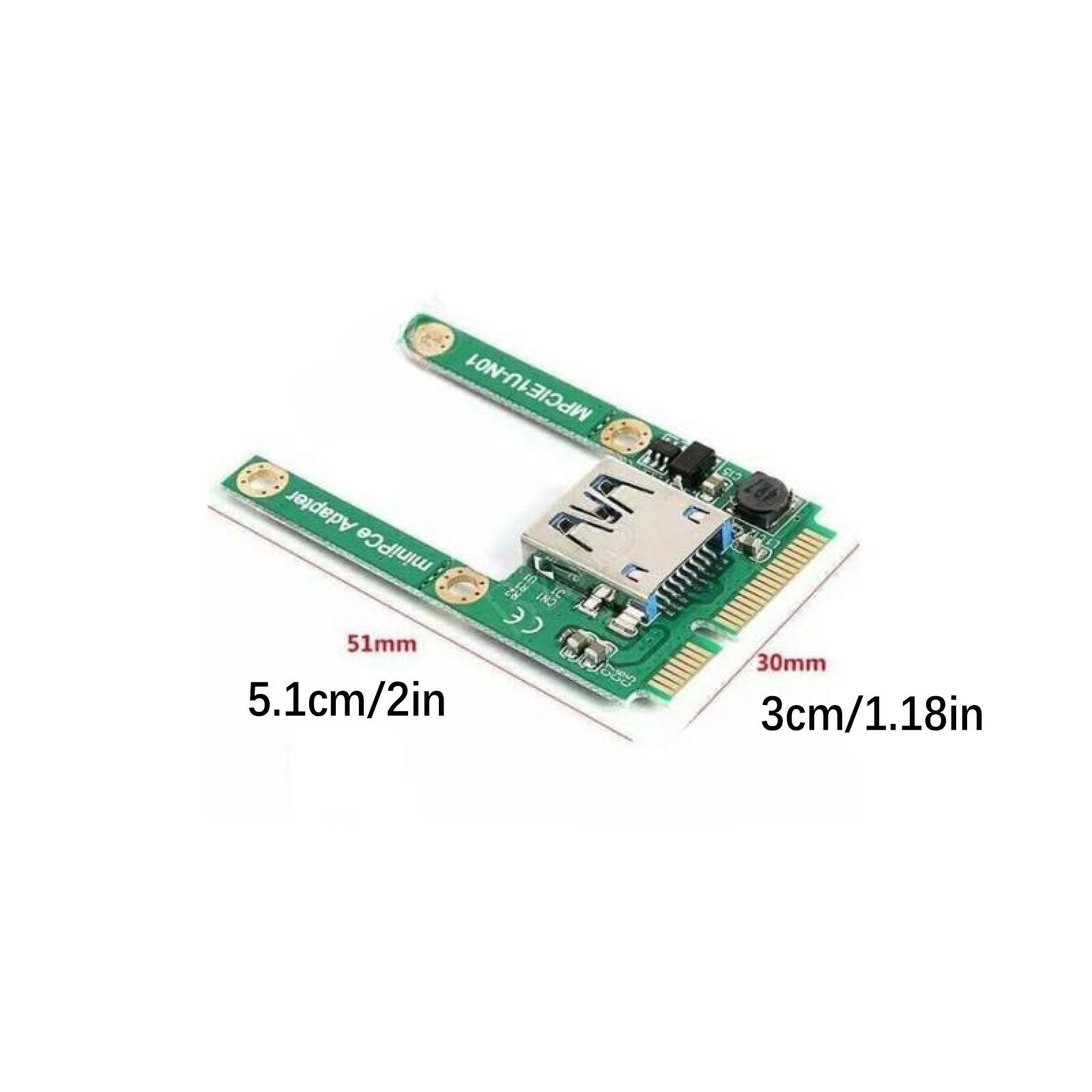 Plastic + Metal Mini PCI-E To USB 2.0 Converter Adapter Card Expansion Card