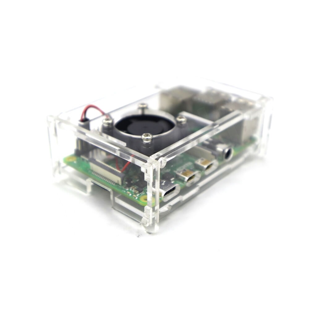 Raspberry Pi 4 Model B Clear Acrylic Case Enclosure Box Kit with Cooling Fan US