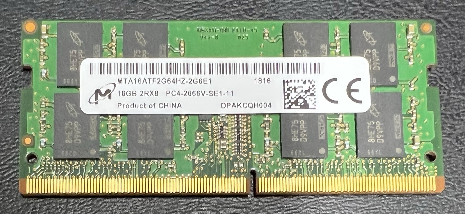 Micron 16GB PC4-21300 DDR4-2666 Memory MTA16ATF2G64HZ2G6E1 Working Pull A1-0014