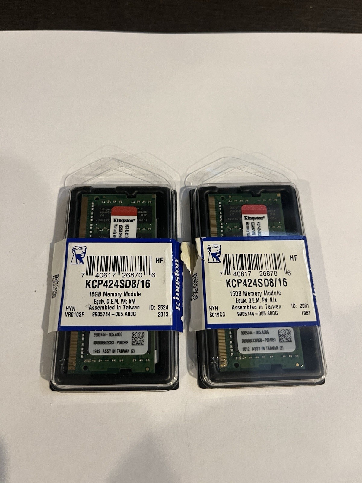 Kingston 32GB (2x16gb) DDR4 SO-DIMM PC4-19200 2400MHz Memory Module KCP424SD8/16