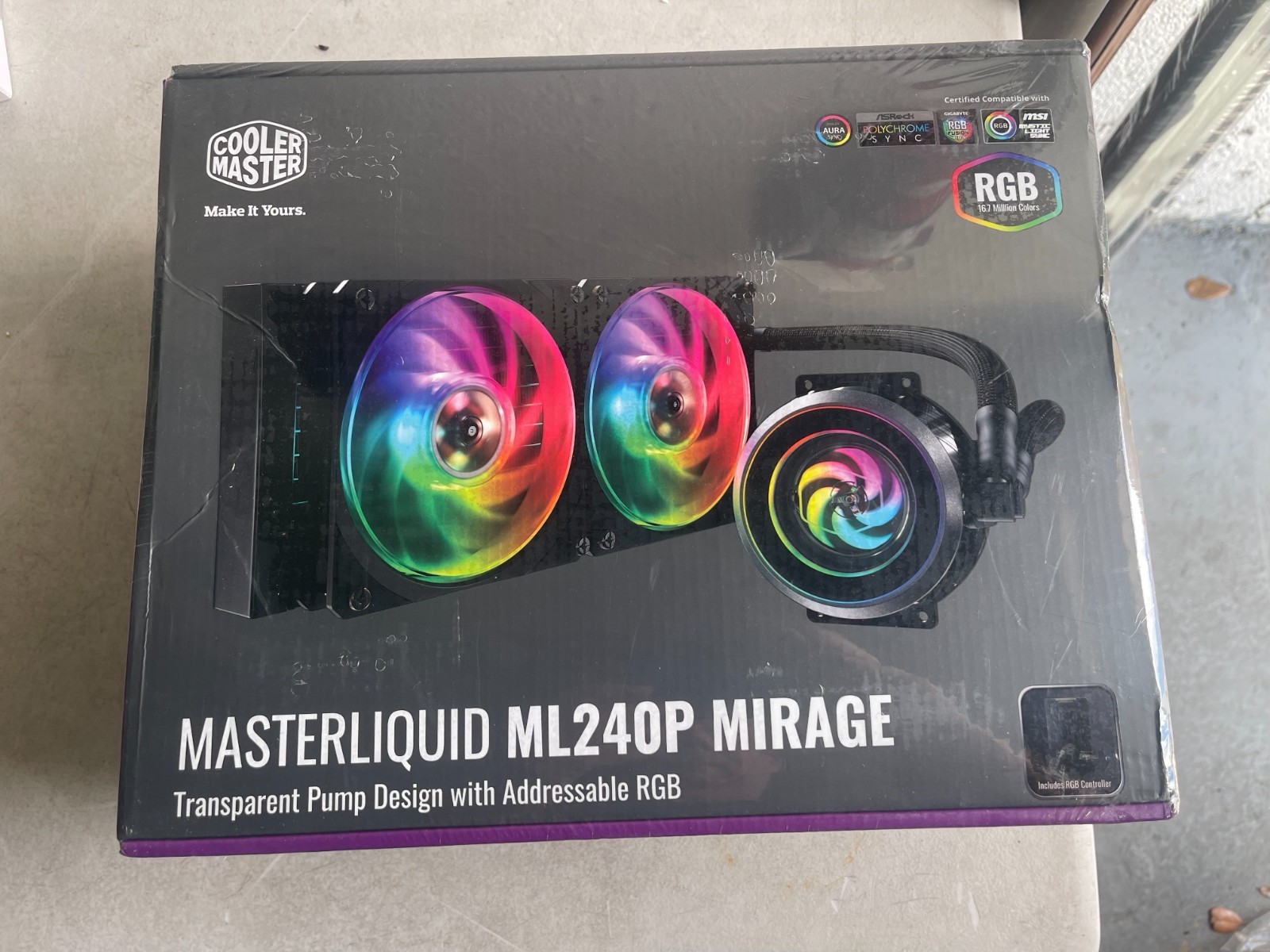 Cooler Master MasterLiquid ML240P Mirage Pump Design CPU Liquid Cooler Black New