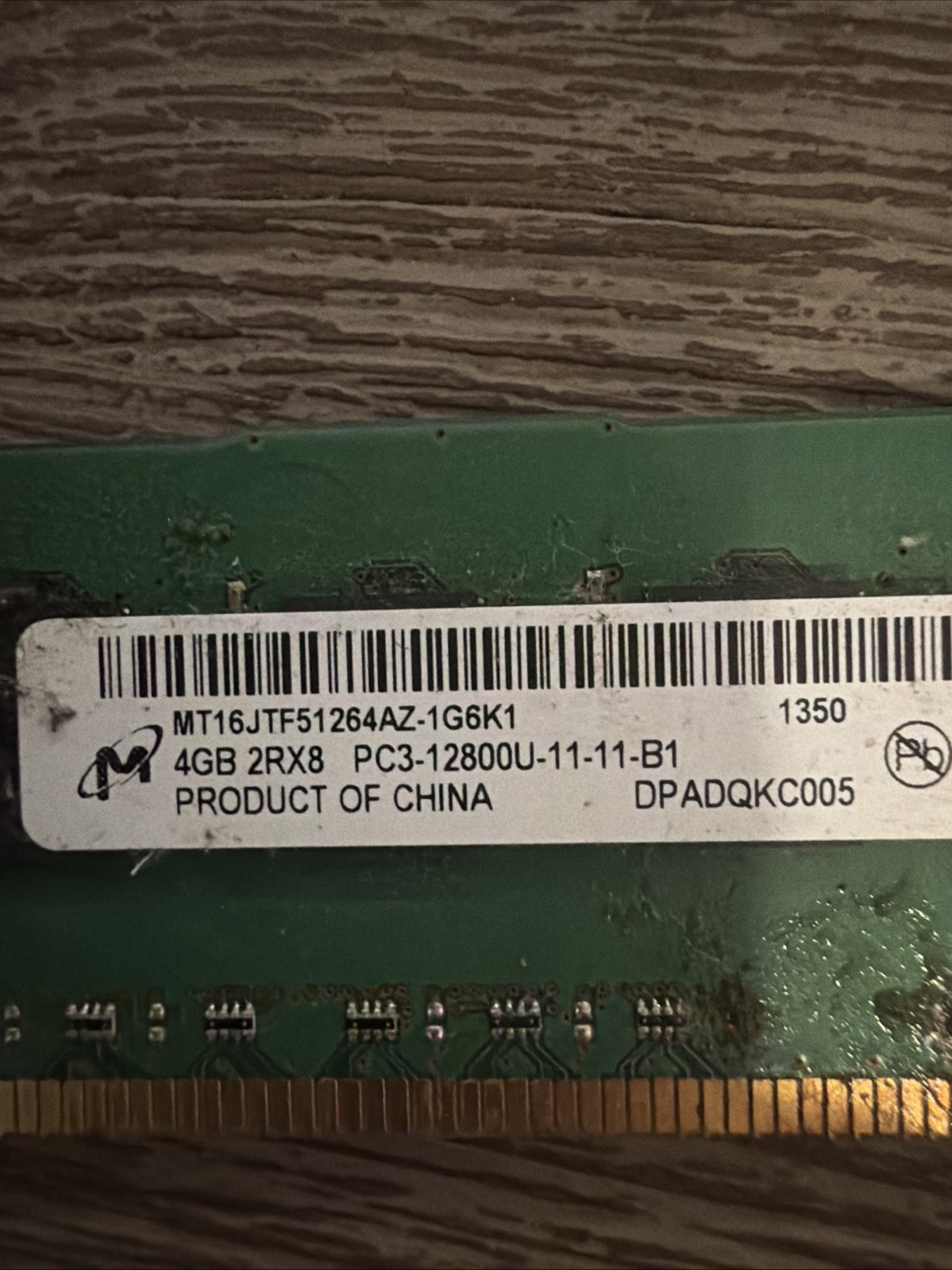Micron 4GB PC3-12800 DDR3-1600 Desktop Memory RAM MT8JTF51264AZ-1G6E1 DIMM