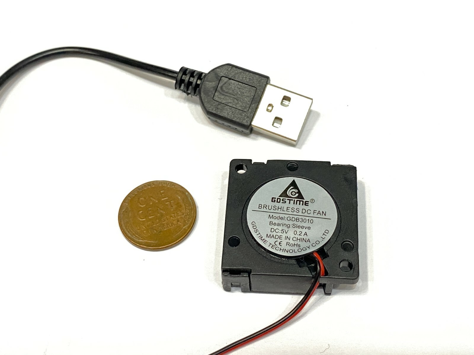 USB Blower 5v 30mm x 10mm 3cm dc quiet Cooling Fan Brushless 3010 2Pin E35