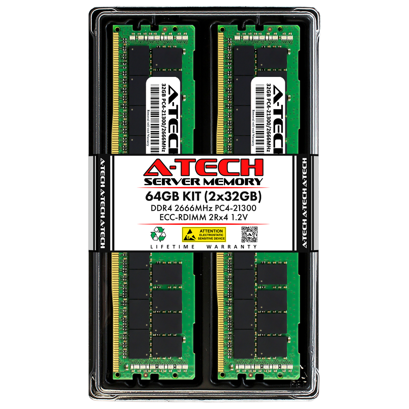 64GB 2x 32GB PC4-2666 RDIMM Synology RS18017xs+ Memory RAM
