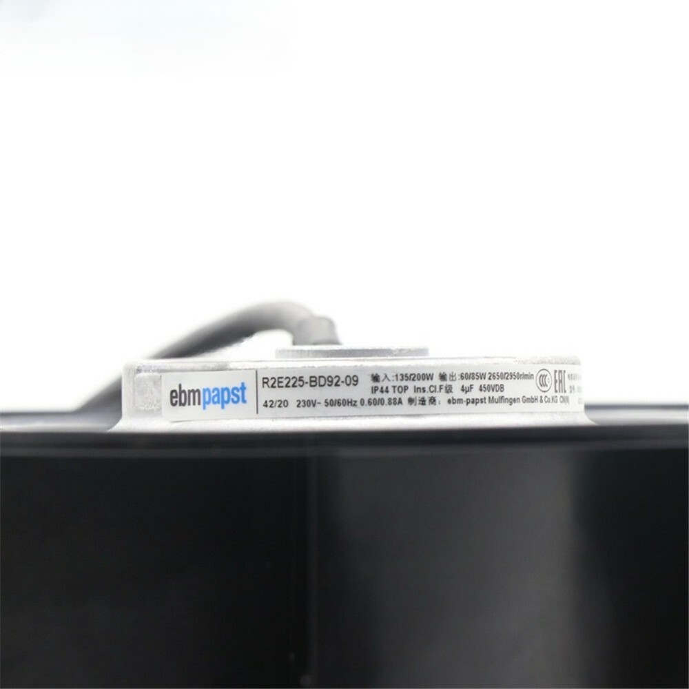 Inverter/Purifier Fans EBMPAP R2E225-BD92-09 Centrifugal Fan 230VAC Φ225MM 135W