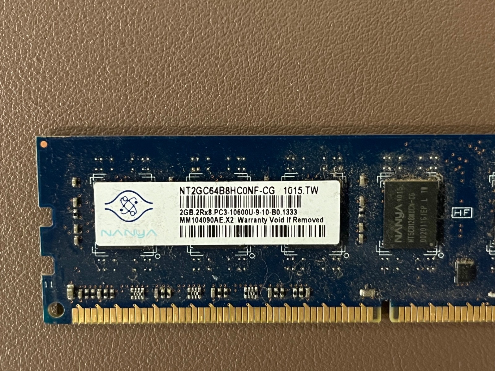 Lot of 4 Nanya 2GB 2Rx8 PC3-10600U DDR3 1333MHz RAM unbuffered DIMM. 8GB TOTAL
