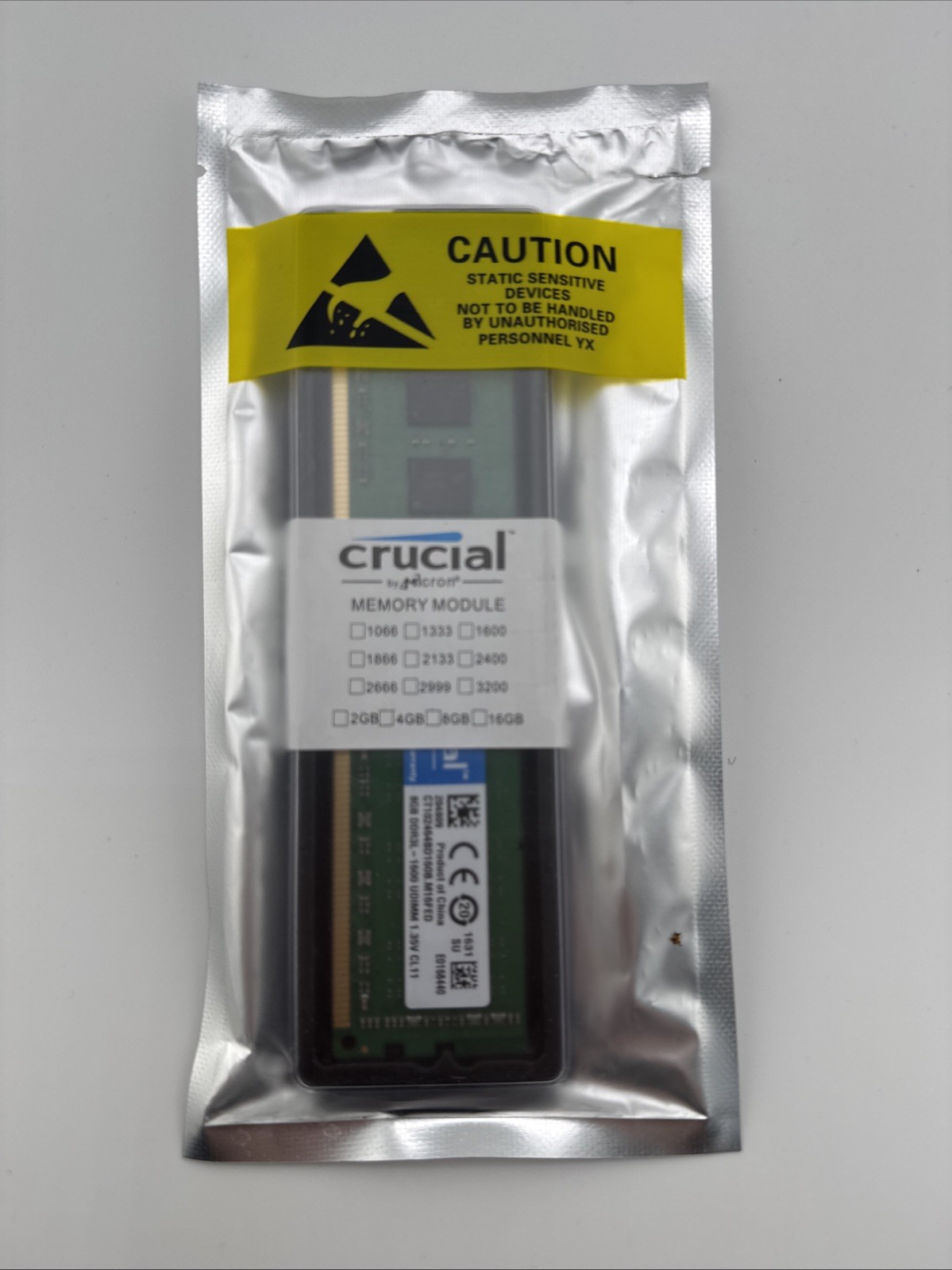 Crucial 8GB DDR3L-1600 UDIMM Desktop Memory RAM