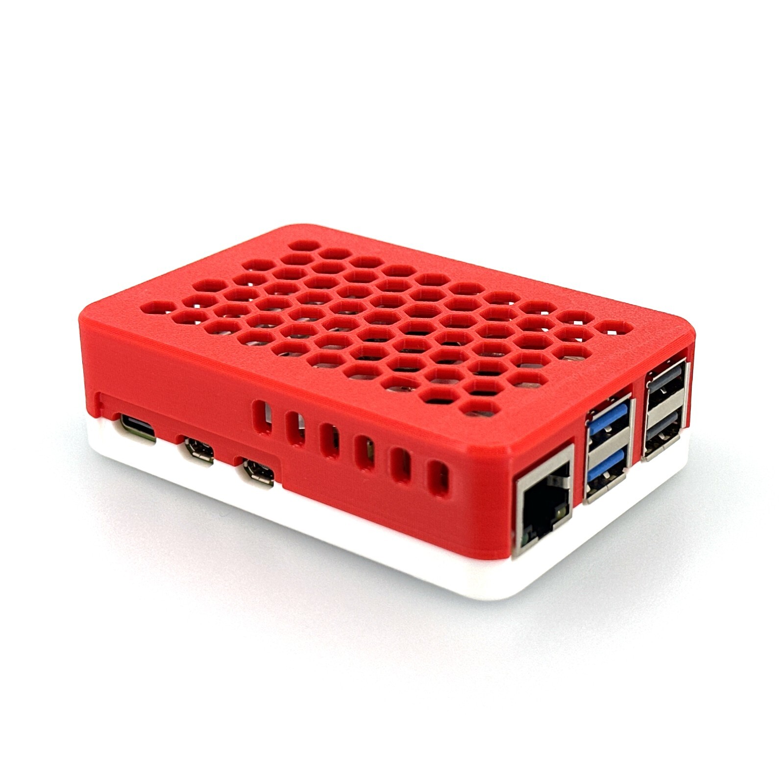Raspberry Pi 5 Case, Custom 3D Printed with Silicone Bumper Pads, Ventilated